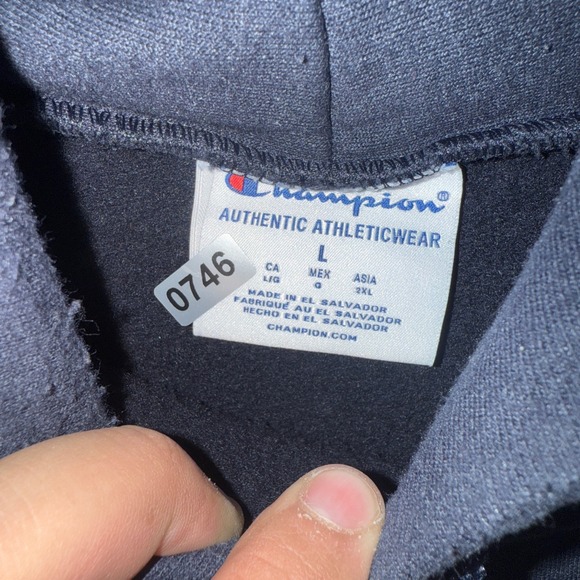 Champion George Washington Univ Navy Hoodie Men's L Embroidered Logo - Picture 4 of 5